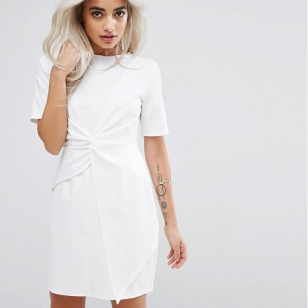 NWT ASOS White Twist Front Dress